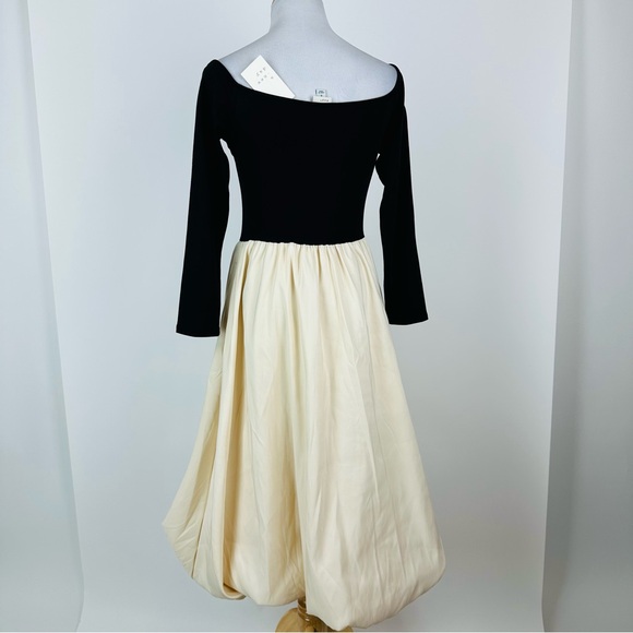 A New Day Off The Shoulder Colorblock Bubbleskirt Midi Dress Size Small - Picture 12 of 16